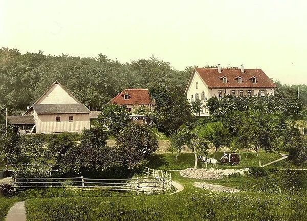 The Claushof, Forsthaus Klaushof, in Bad Kissingen, Bavaria, Germany, Historic, Photochrome print from the 1890s