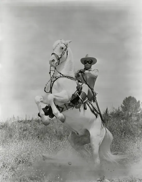 Framed Print : Clayton Moore as The Lone Ranger astride Silver Framed Print : Clayton Moore as The Lone Ranger astride Silver
