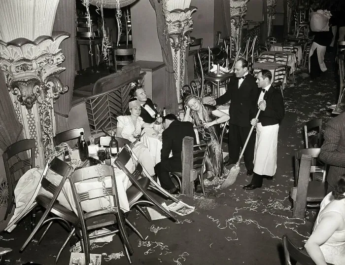 Framed Print : Cleaners Attempt to Wake Party Goers Framed Print : Cleaners Attempt to Wake Party Goers