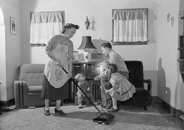 Framed Print : Cleaning in the Family Room Framed Print : Cleaning in the Family Room