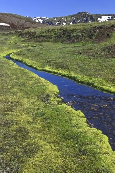 Clear stream in a volcanic landscape, Eyjafjallajoekull, Iceland, Europe