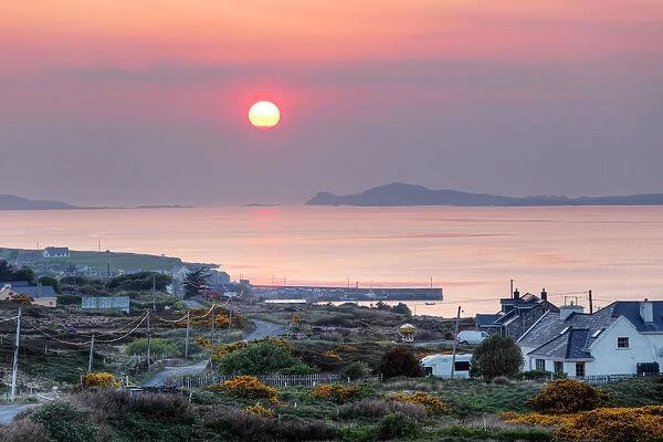 Cleggan at sunset, Connemara, County Galway, Republic of Ireland, Europe