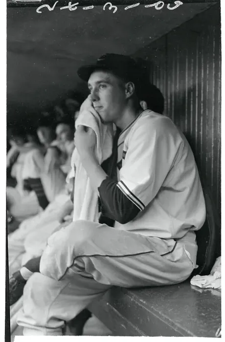 Framed Print : Cleveland Indian's Bob Feller in Dugout Framed Print : Cleveland Indian's Bob Feller in Dugout