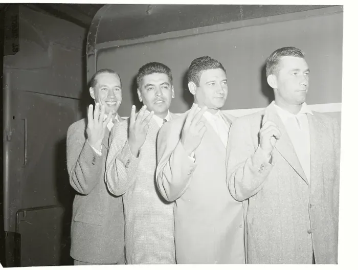 Framed Print : Cleveland Indians Gesturing with Fingers