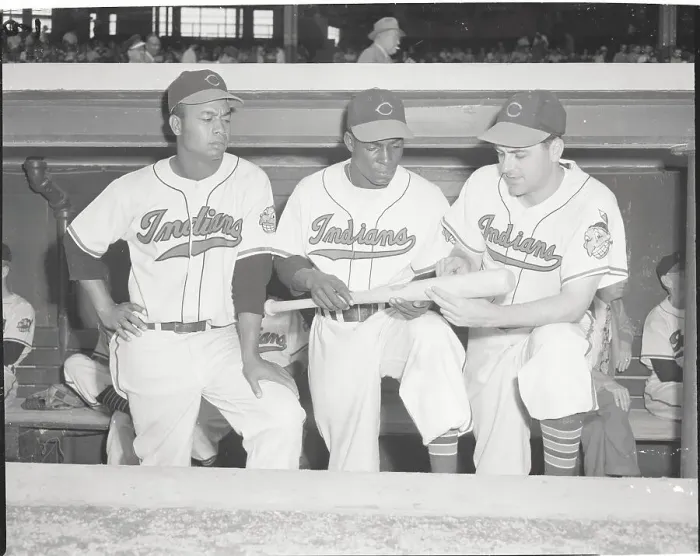 Framed Print : Cleveland Indians Teammates Posing in Dugout Framed Print : Cleveland Indians Teammates Posing in Dugout