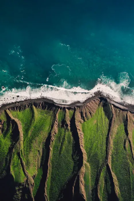 Framed Print : Cliff edge and the Atlantic ocean taken by drone, Lanzarote Framed Print : Cliff edge and the Atlantic ocean taken by drone, Lanzarote