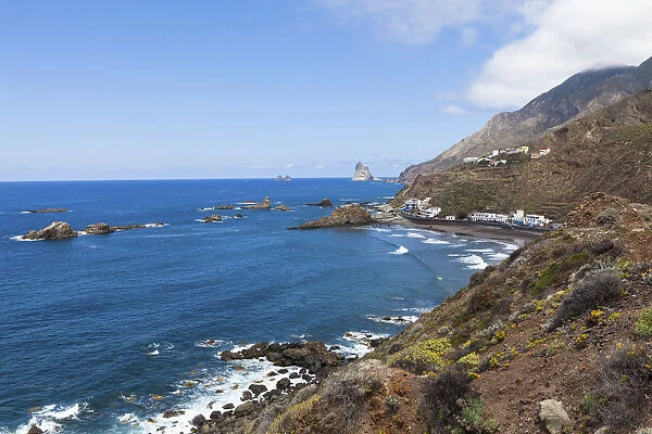 Cliffs in the Anaga Mountains near the village of Taganana, Almaciga, Almaciga, Tenerife, Canary Islands, Spain