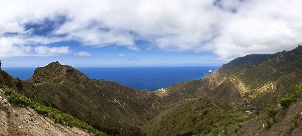 Cliffs in the Anaga Mountains near the village of Taganana, Azano, Almaciga, Tenerife, Canary Islands, Spain