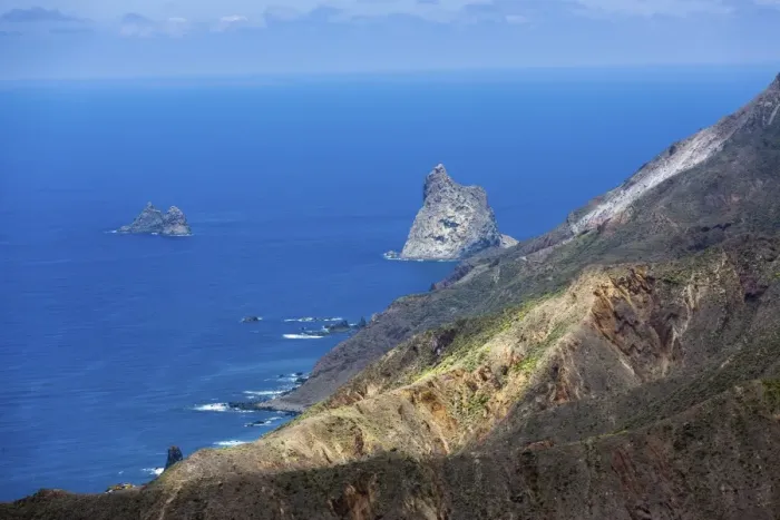 Framed Print : Cliffs in the Anaga Mountains near the village of Taganana, Azano, Almaciga, Tenerife, Canary Islands, Spain