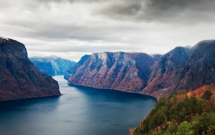 Framed Print : Cliffs surrounding Naeroyfjord Framed Print : Cliffs surrounding Naeroyfjord