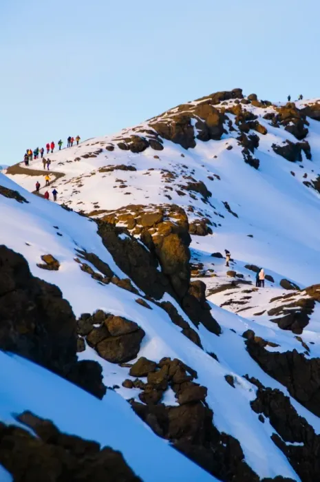 Framed Print : Climbers Summiting Uhuru Peak Framed Print : Climbers Summiting Uhuru Peak