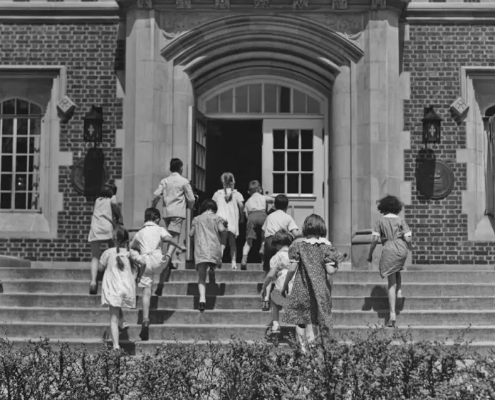 Framed Print : Climbing The School Steps Framed Print : Climbing The School Steps