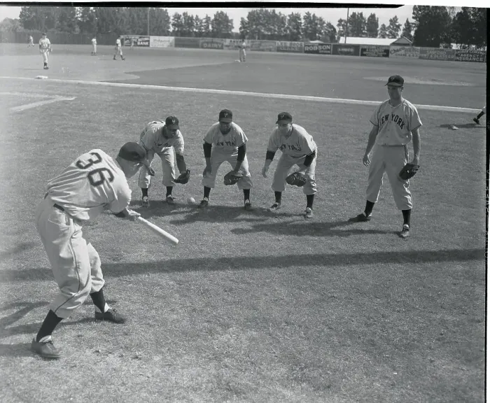 Framed Print : Clint Hartung Hitting Ball to Players Framed Print : Clint Hartung Hitting Ball to Players