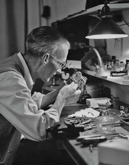 Framed Print : Clock Repairer At Work Framed Print : Clock Repairer At Work