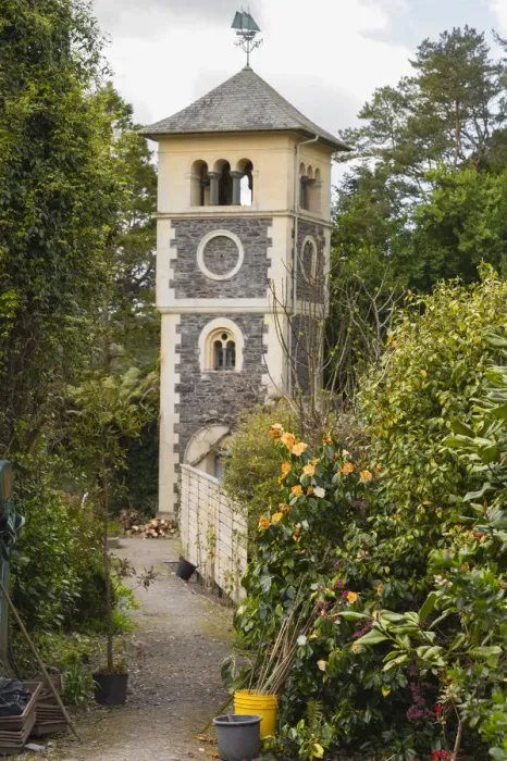Framed Print : Clock Tower in the Walled Garden on Garnish Island, or Illnaculin, in Bantry Bay, Beara Peninsula, County Cork, Republic of Ireland