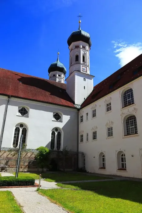Framed Print : Cloister in the Benediktbeuren Monastery, former Benedictine Abbey, now a branch of the Salesians of Don Bosco, Bad Toelz-Wolfratshausen district, Bavaria, Germany