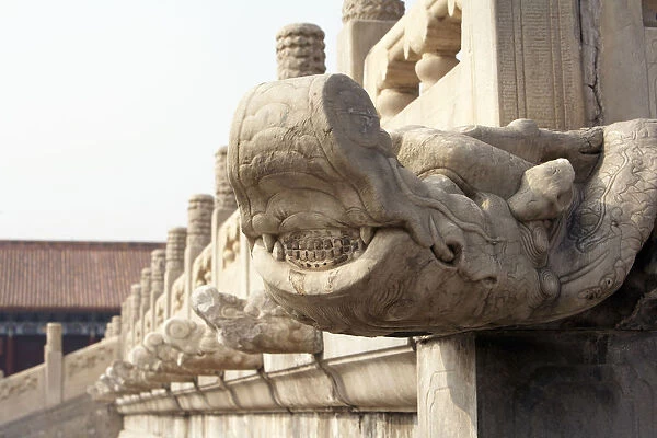 Close up on an architectural element at the Forbidden City in Beijing, China