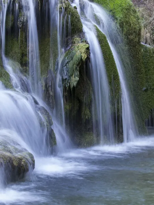 Framed Print : Close up of blurred water rushing in stream