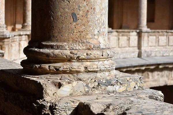 Close up Column of Ancient Temple in Spain