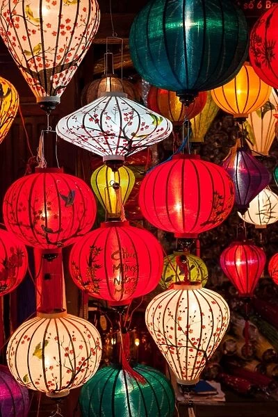 Close up on Lantern Shop in Hoi An, Vietnam