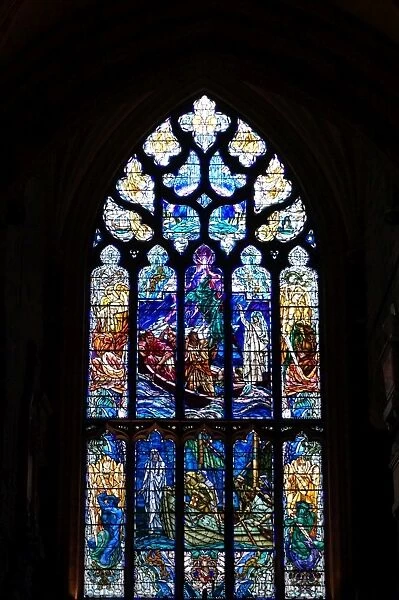 Close Up Stained Glass Window, Saint Giles Cathedral, United Kingdom