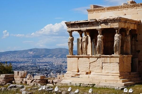 Close Up on Statues, Erechtheion Temple, Athens, Greece
