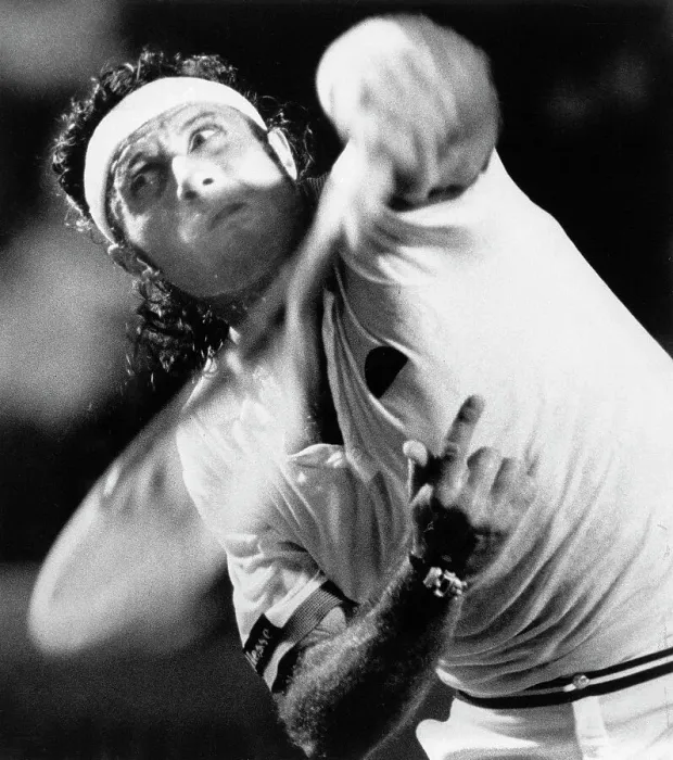 Framed Print : Close-Up Action Shot of Guillermo Vilas Framed Print : Close-Up Action Shot of Guillermo Vilas