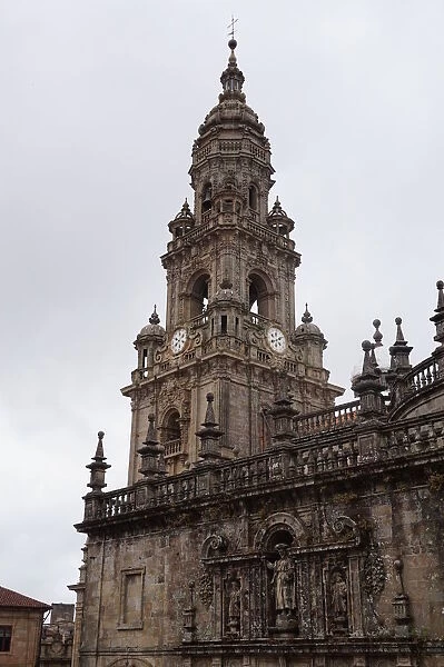 Close Up, Clock Tower Cathedral of Santiago de Compostela, Spain