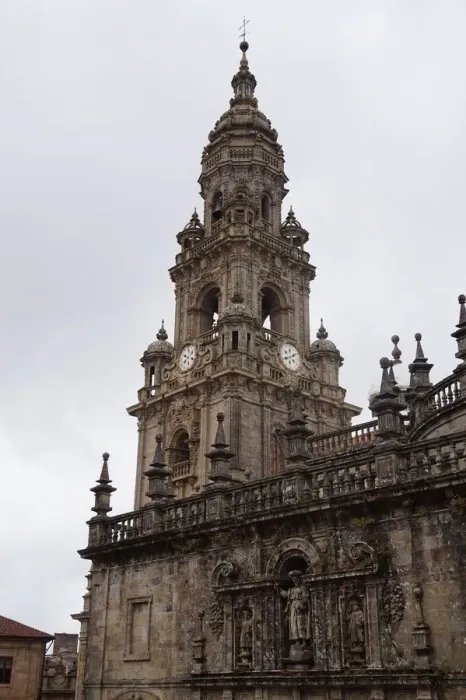 Framed Print : Close Up, Clock Tower Cathedral of Santiago de Compostela, Spain Framed Print : Close Up, Clock Tower Cathedral of Santiago de Compostela, Spain