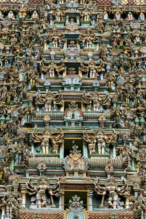 Framed Print : Close-up of deities, West Tower, Meenakshi Amman Temple, Madurai, Tamil Nadu, India Framed Print : Close-up of deities, West Tower, Meenakshi Amman Temple, Madurai, Tamil Nadu, India