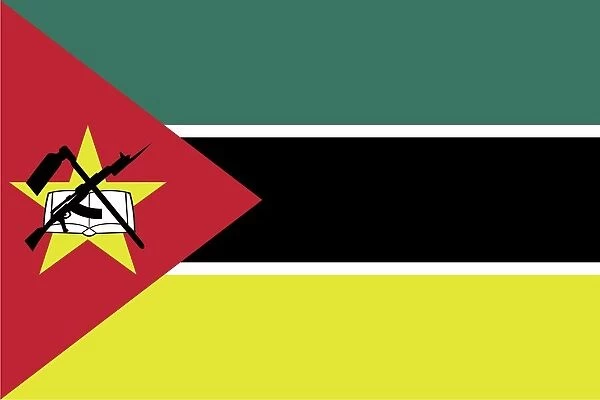 Close-up of flag of Mozambique