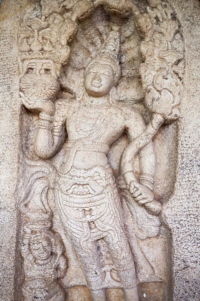 Close-up of a guardstone in Anuradhapura