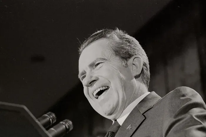 Framed Print : Close-Up of Jubilant Richard Nixon Framed Print : Close-Up of Jubilant Richard Nixon
