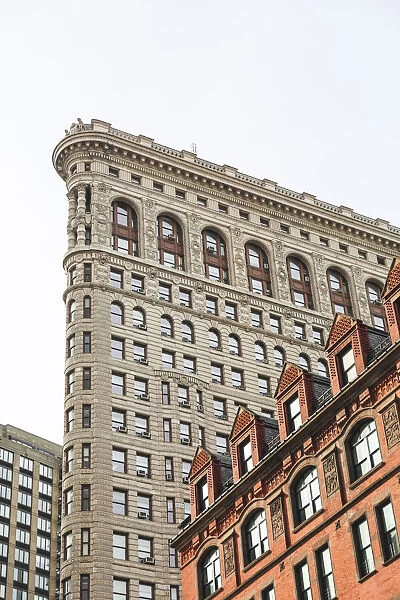 Close-up view of the Famous Flatiron Building, Manhattan, New York