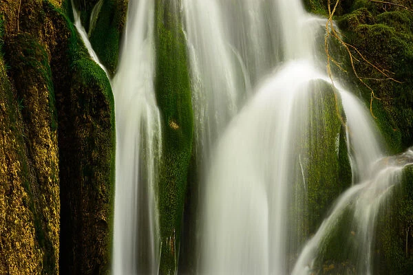 Close-up of a waterfall at Plitvice Lakes National Park