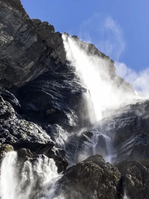 Framed Print : Close up Waterfalls Gavarnie. Hautes Pyrenees. France. World Heritage by UNESCO, the great waterfall