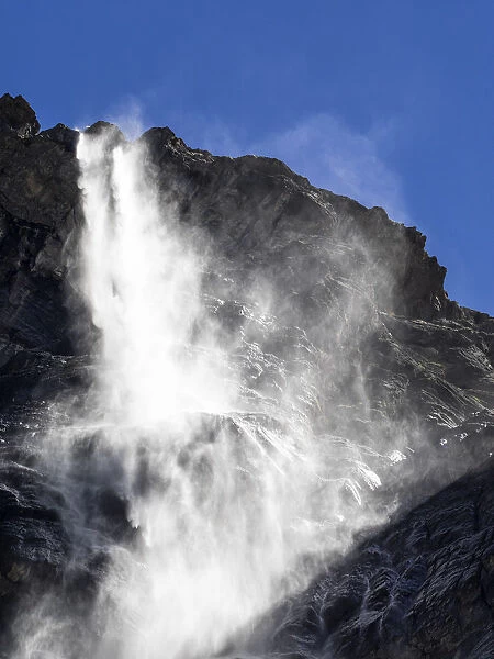 Close up Waterfalls Gavarnie. Hautes Pyrenees. France. World Heritage by UNESCO, the great waterfall