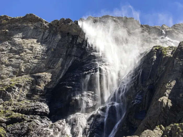 Framed Print : Close up Waterfalls Gavarnie. Hautes Pyrenees. France. World Heritage by UNESCO, the great waterfall