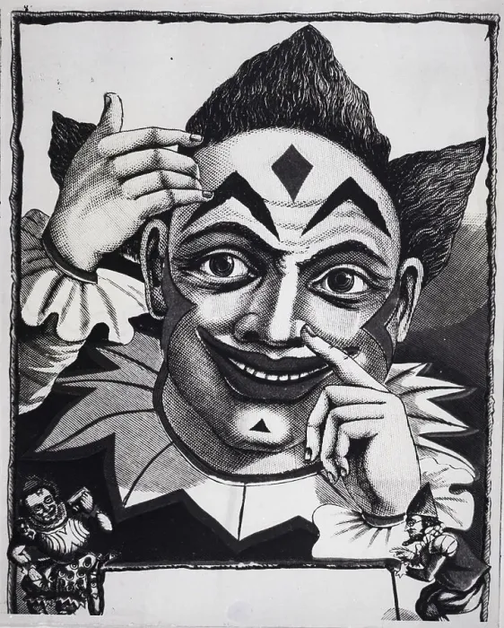Framed Print : Closeup Of Clown Pointing At Nose Framed Print : Closeup Of Clown Pointing At Nose