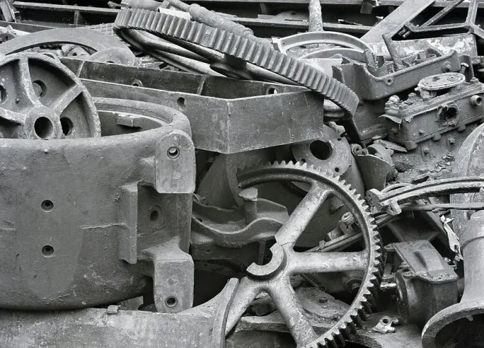 Framed Print : Closeup Of Gears, Other Iron In Junk Pile