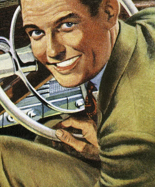 Closeup of a Man at a Steering Wheel