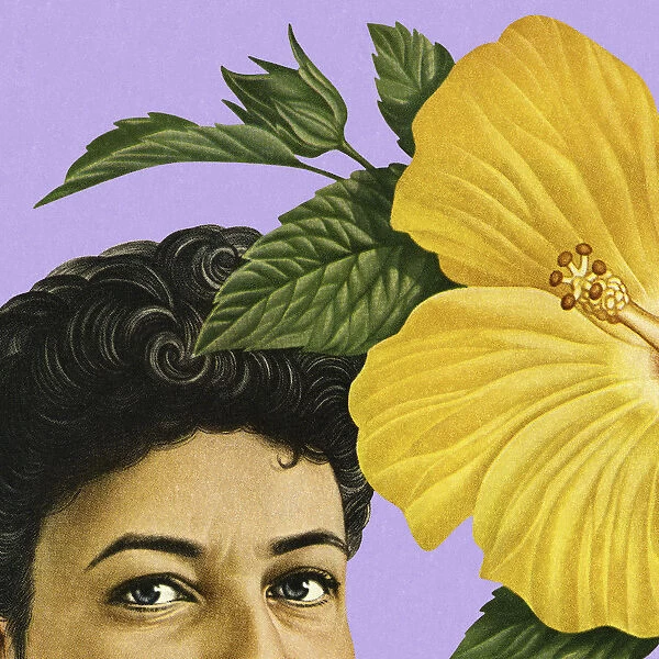 Closeup of a Woman and Flower