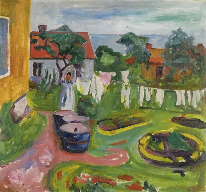 Framed Print : Clothes On A Line In Asgardstrand, 1902 Framed Print : Clothes On A Line In Asgardstrand, 1902