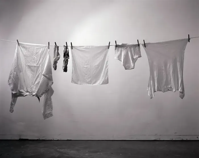 Framed Print : Clothes / Socks / Underwear On Clothesline