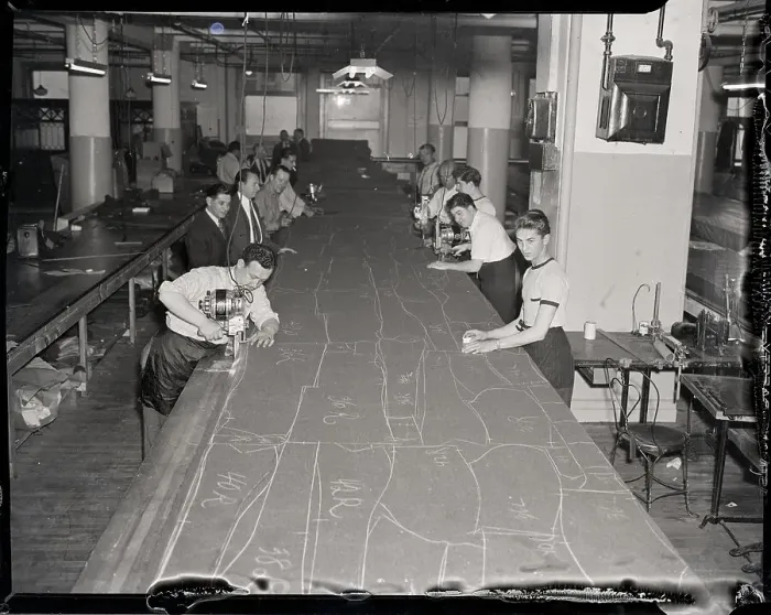 Framed Print : Clothing Factory Making Army Coats Framed Print : Clothing Factory Making Army Coats