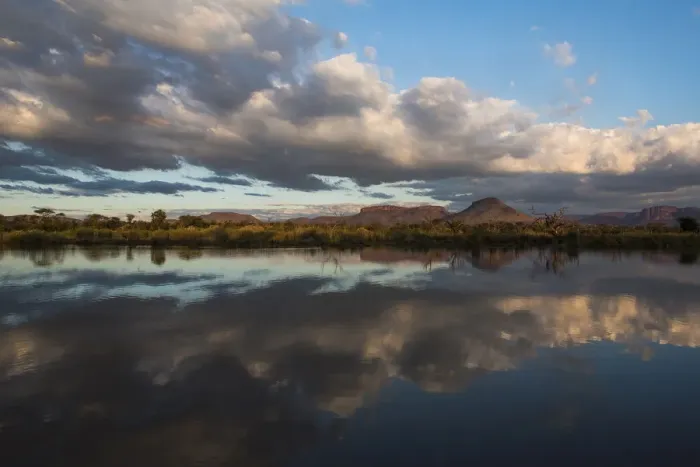 Framed Print : Cloud reflections in the Marataba River, Marataba Private Game Reserve, Limpopo, South Africa Framed Print : Cloud reflections in the Marataba River, Marataba Private Game Reserve, Limpopo, South Africa