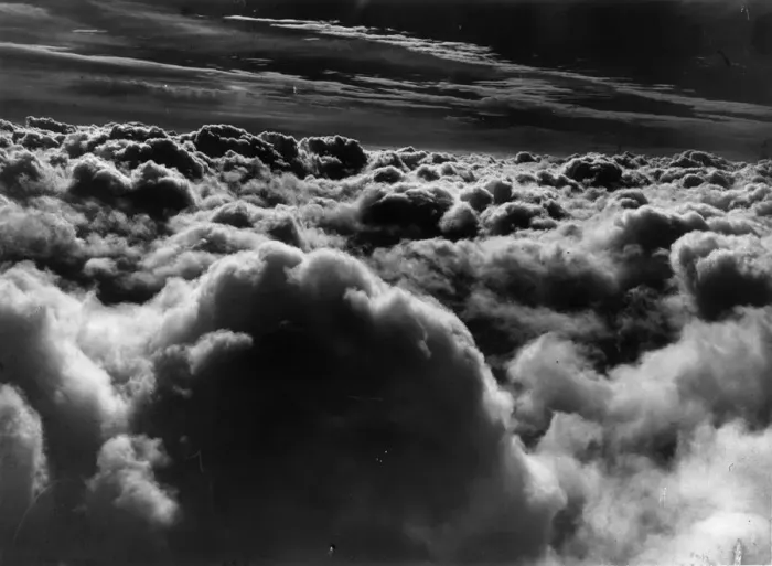Clouds Print circa 1930: Aerial View of Thick Cloud Layers. Art