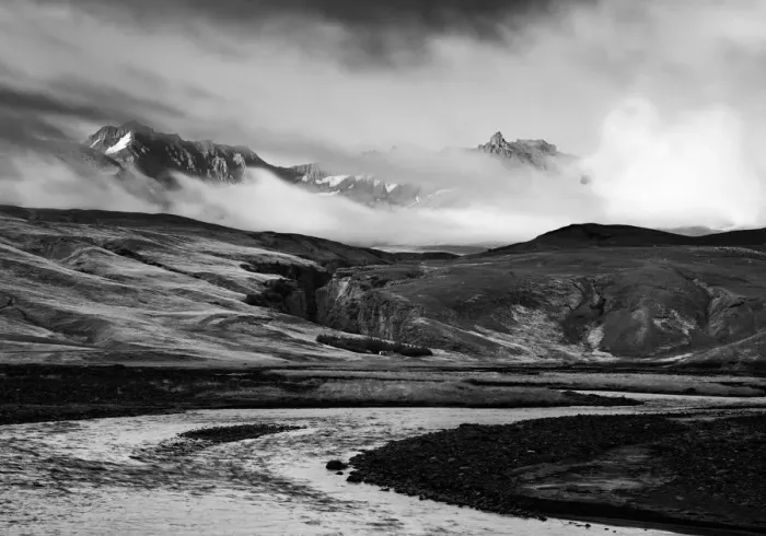 Framed Print : Clouds descend over dramatic Myrdalsjokull Framed Print : Clouds descend over dramatic Myrdalsjokull