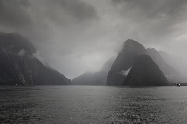 Clouds at Milford Sound, Fiordland National Park, Southland Region, New Zealand
