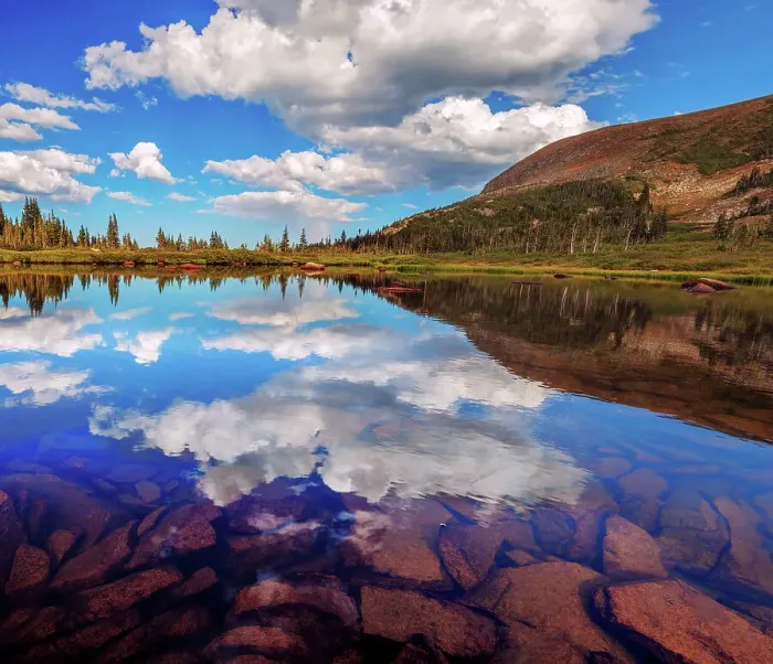 Framed Print : Cloudy blue lake Framed Print : Cloudy blue lake